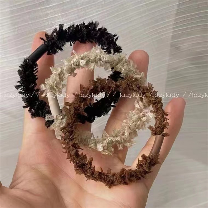 小肠缎面发圈真丝绒发圈条纹肠圈头饰发饰发圈装饰品女简约百搭