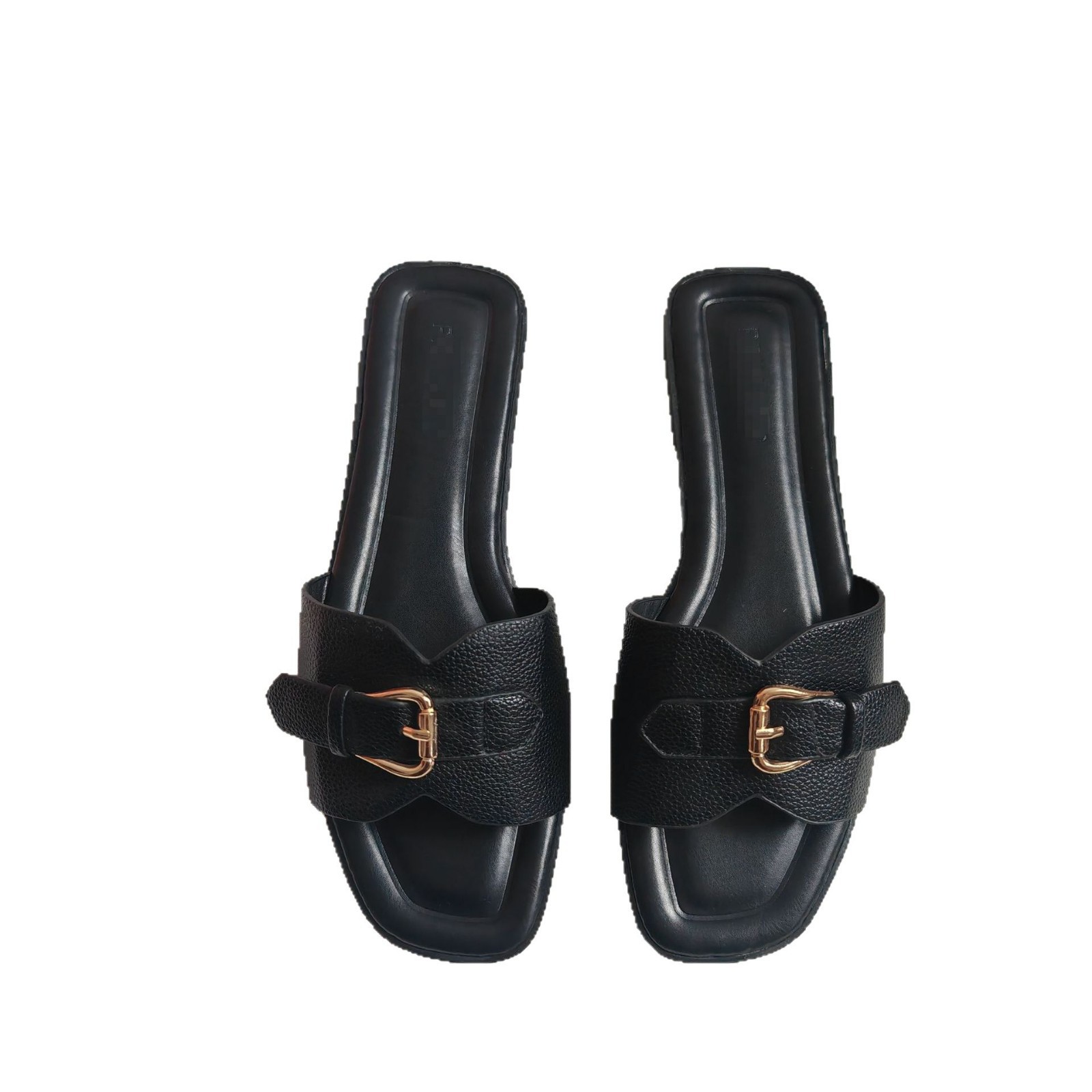 Cross-border exclusive for the ins independent website summer new solid-color hardware buckle women's sandals, which are popular in Europe and America Item Picture