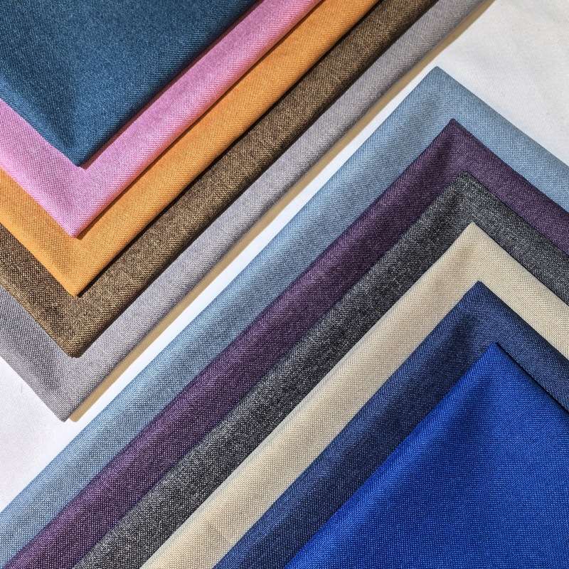 Factory stock of imitation linen sofa fabric, throw pillow and cushion fabric wholesale, soft and hard bags, all-polyester plain weave fabric Item Picture