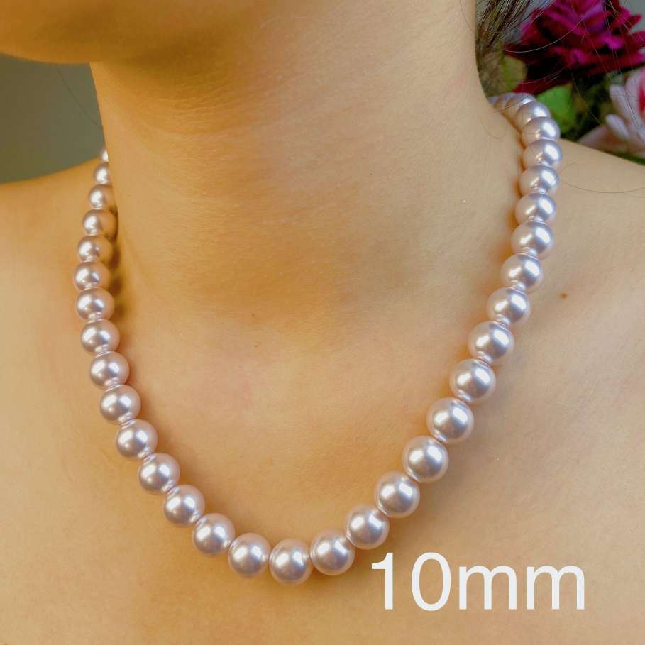 The Zhengyuan Shijia Pearl Manta Powder Necklace, a 2025 new bestseller imitating pearls, features a light luxury design and is both high-end and popular detail image 7