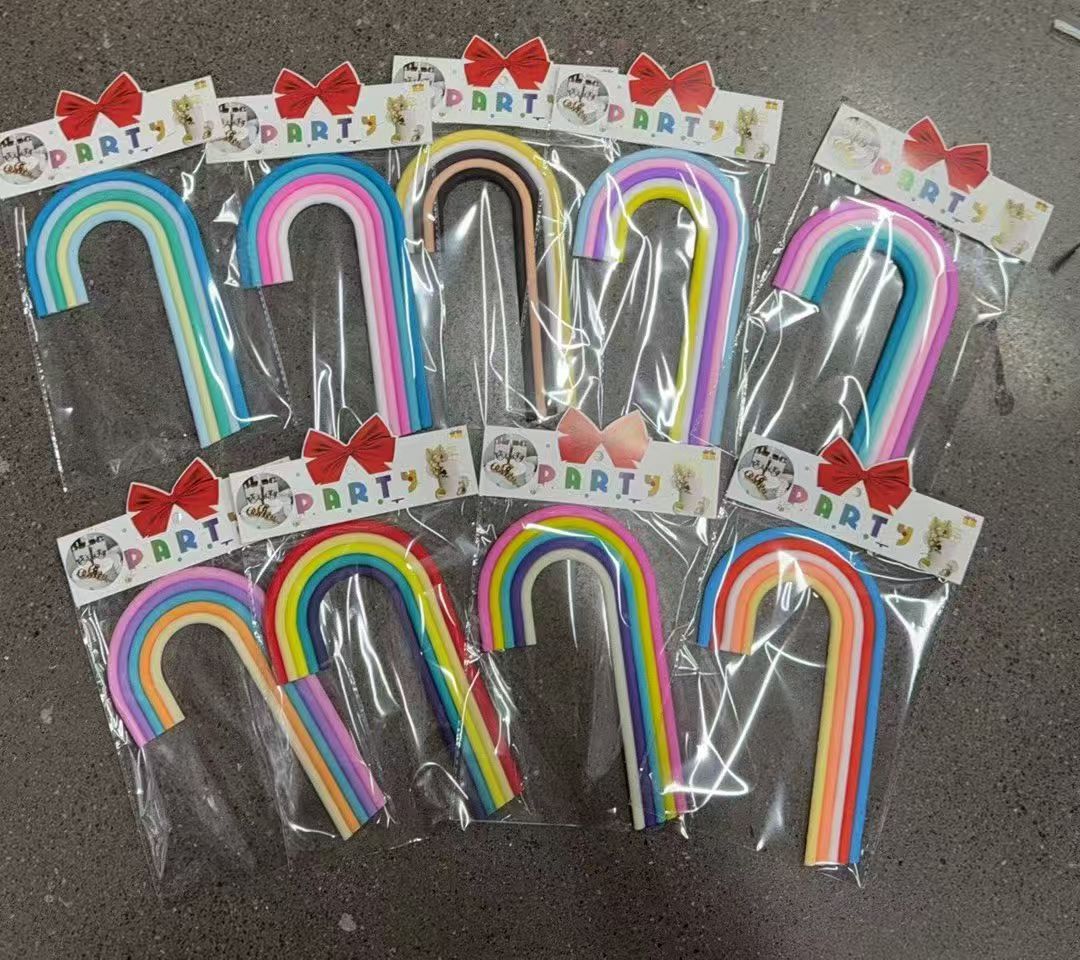 Arched rainbow cake decoration