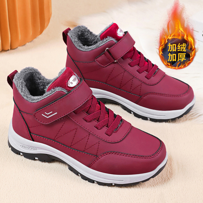 Cotton shoes 2025 winter wholesale outdoor sports walking shoes, thick and warm cotton boots, couple style casual snow boots full figure