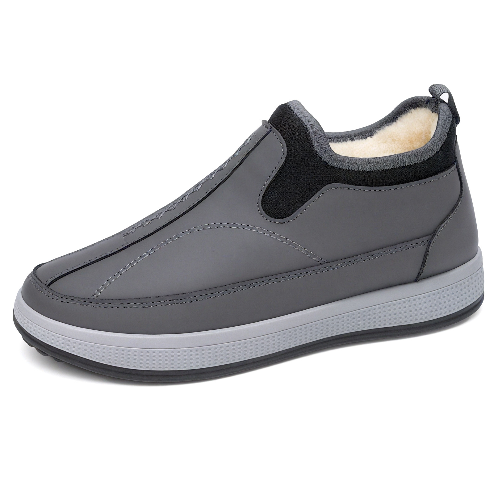 New winter cotton shoes for men, old Beijing cloth shoes with fleece and thickened snow boots, casual men's shoes and boots for middle-aged and elderly people Item Picture