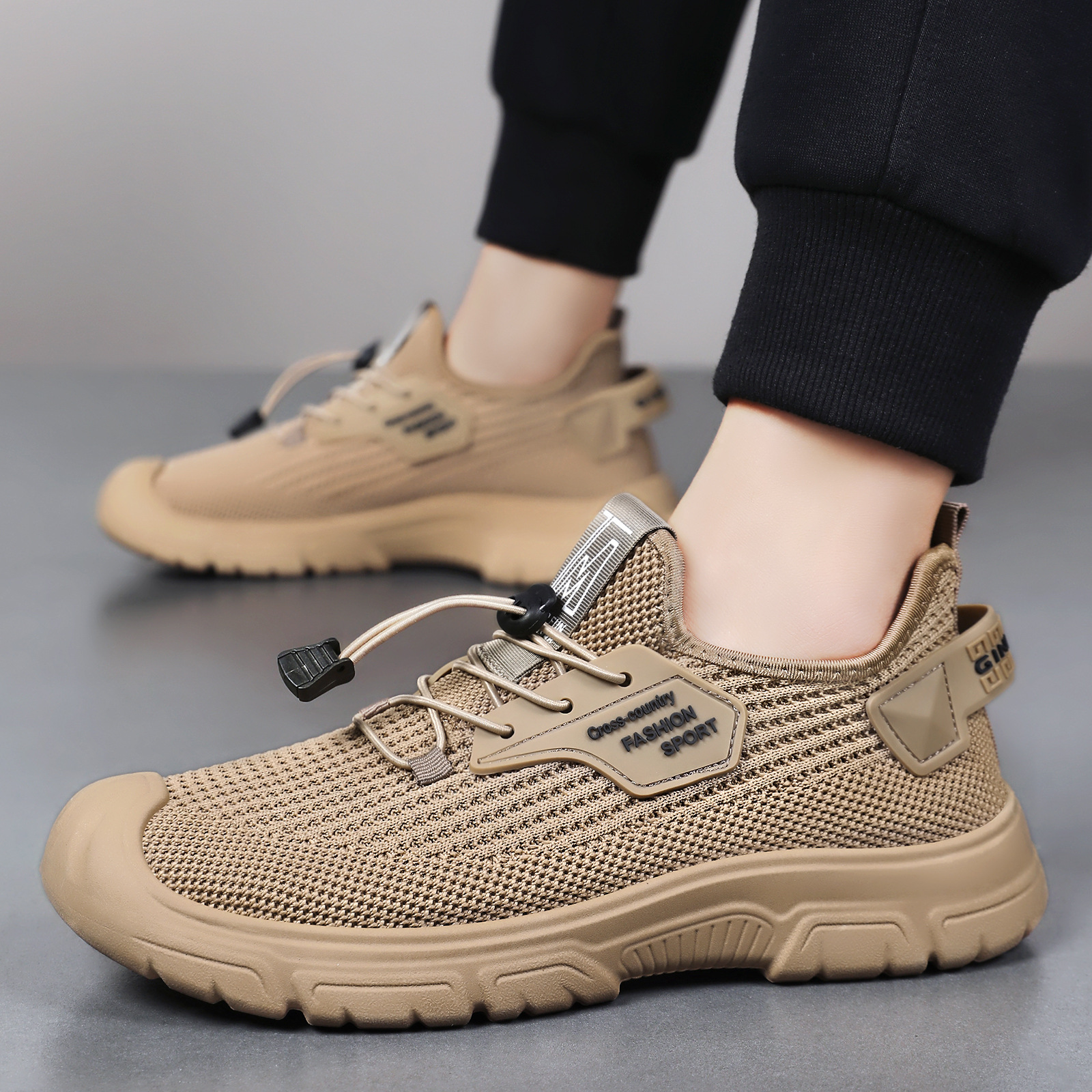 Men's autumn new casual shoes: Breathable mesh shoes that don't smell your feet, flying woven shoes, trendy soft-soled comfortable sports shoes details Picture