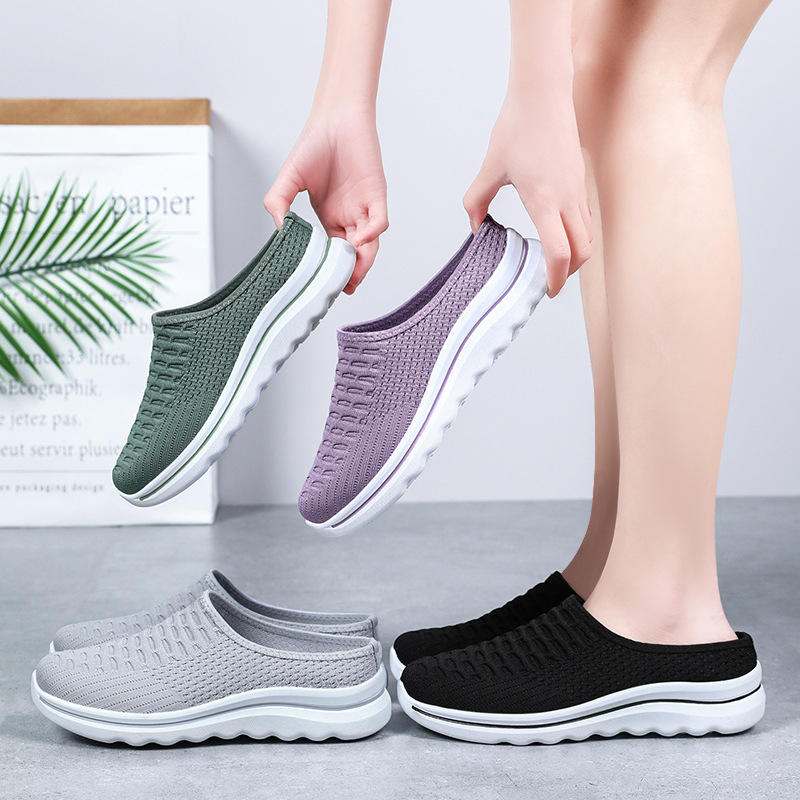 Customized semi-drag women's shoes, soft soles for summer comfort, casual shoes that can be worn on one foot, versatile, breathable and non-smelly, fashionable single shoes for women Application Scenario