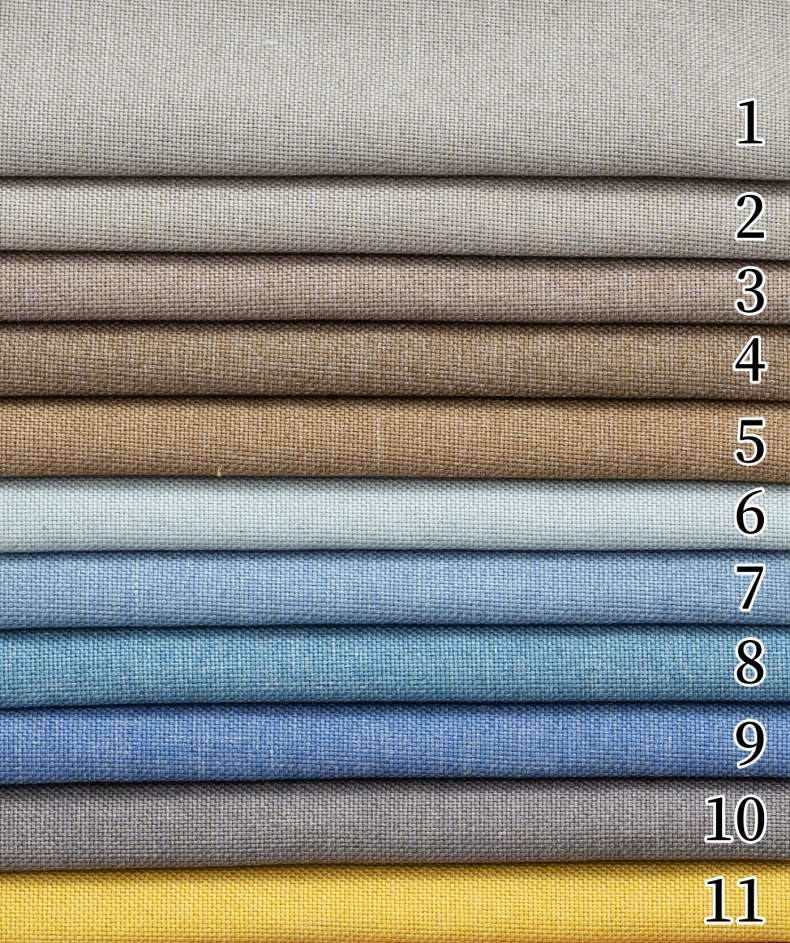 Factory stock of imitation linen sofa fabric, throw pillow and cushion fabric wholesale, soft and hard bags, all-polyester plain weave fabric detail image 5