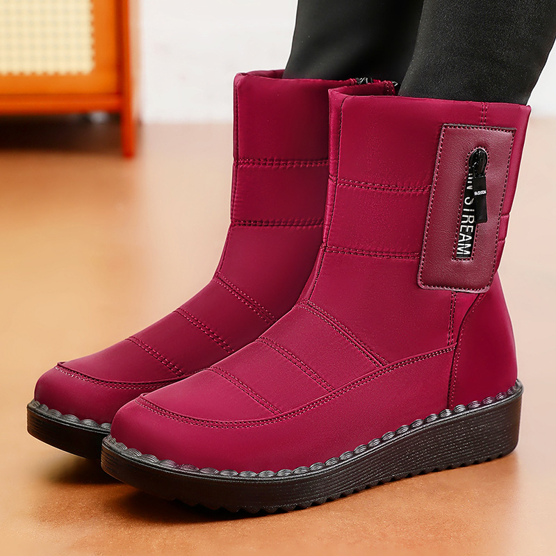 Wholesale of winter cross-border polyurethane fleece and thickened long boots, outdoor warm sports snow boots, and long cotton boots full figure