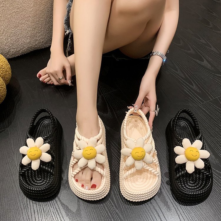 Summer's new women's sandals with hollowed-out EVA Roman shoes, open-toe sponge soles, mid-heel thick-soled and soft-soled women's sandals Specification drawing
