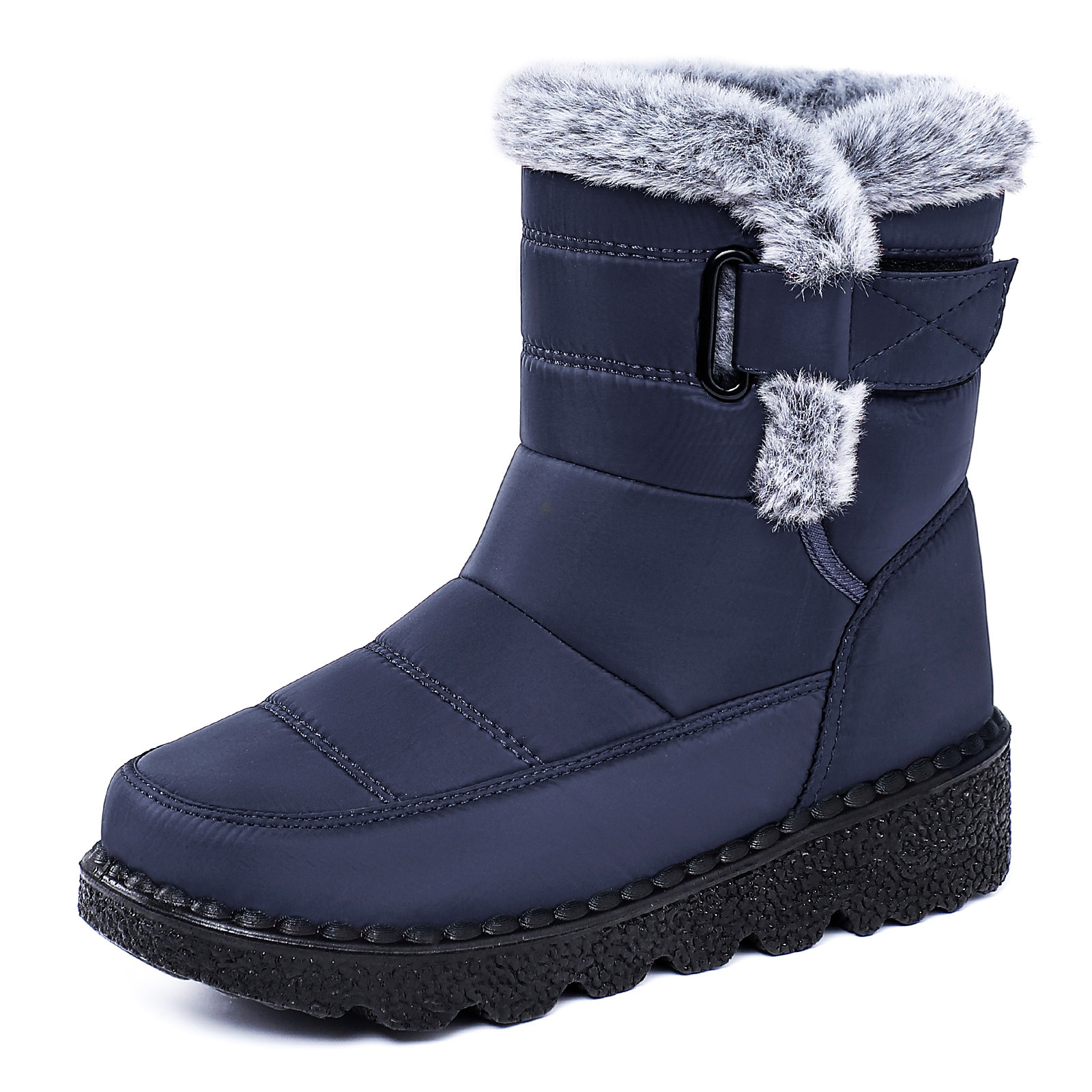 Snow boots, women's fleece and thickened cotton boots, cross-border temu height-increasing thick-soled cotton shoes, large-sized winter polyurethane women's boots Item Picture