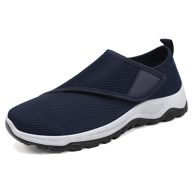 Men's shoes, autumn men's net top breathable casual shoes, cross-border shoes wholesale, one-foot Velcro single shoes consignment Item Picture