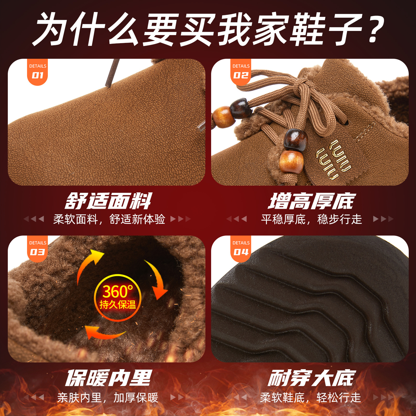 New winter cotton shoes for women, versatile fleece and thickened snow boots, fashionable Boken cotton shoes, cross-border consignment for mom cotton shoes Application Scenario
