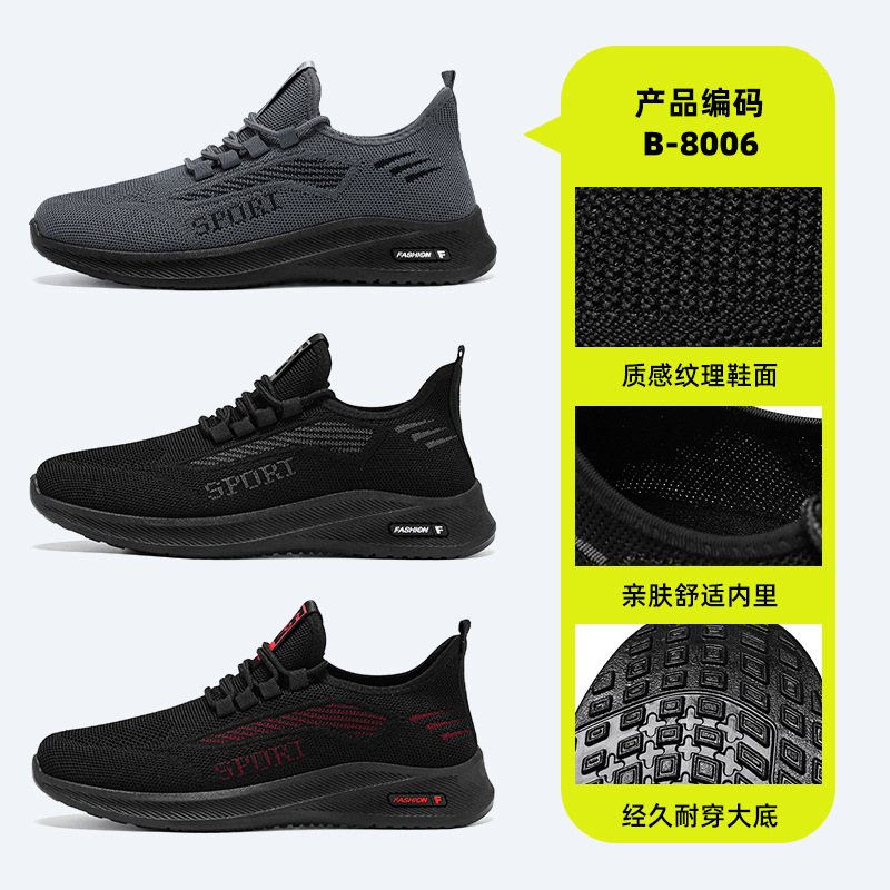 Direct sales, consignment and wholesale of men's breathable and casual sports shoes for spring and autumn. New Fei-woven soft-soled shoes for men Application Scenario