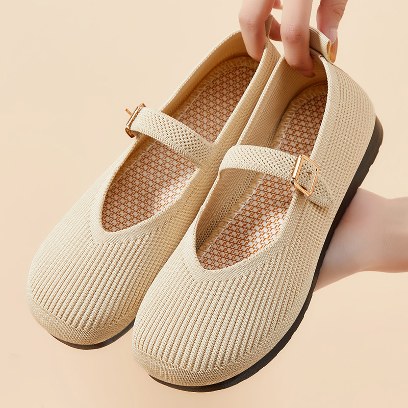 New summer cross-border women's shoes for women: Shallow-mouthed, breathable, flat, soft-soled and not tiring to the feet. Shoes for middle-aged and elderly mothers Specification drawing