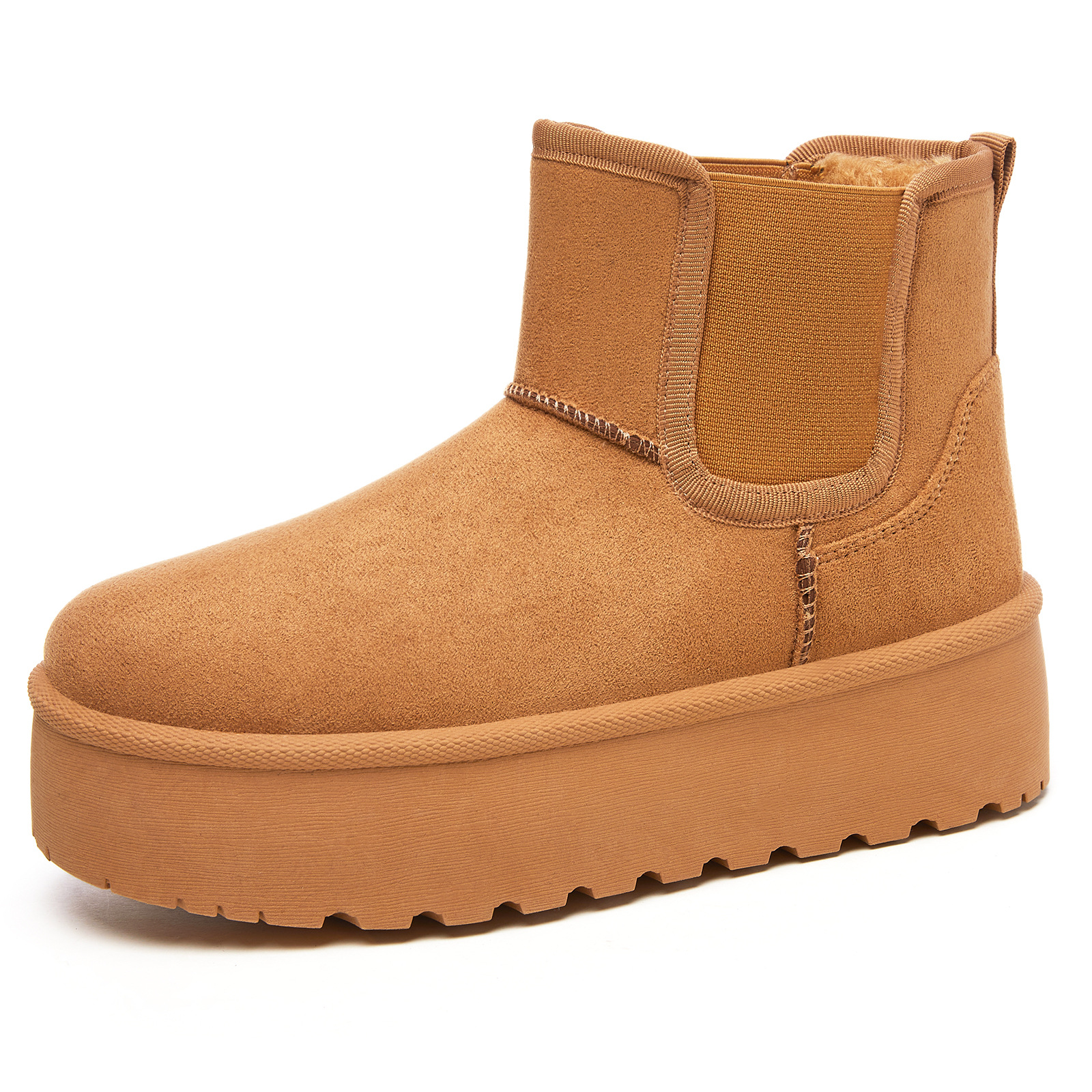 Women's shoes, versatile cotton boots, winter new style with added fleece and thickened, one-foot snow boots, thick-soled anti-slip cotton shoes sent by us Item Picture