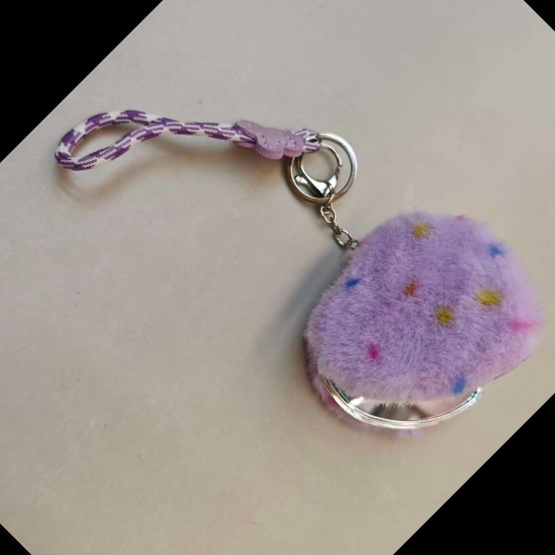 心形化妆镜面包随身镜镜子爱心情人节 方便小巧镜子带钥匙扣镜子详情2