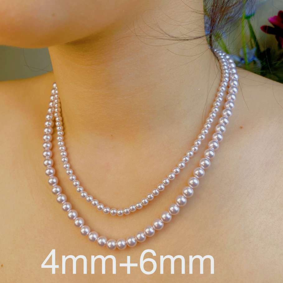 The Zhengyuan Shijia Pearl Manta Powder Necklace, a 2025 new bestseller imitating pearls, features a light luxury design and is both high-end and popular detail image 10