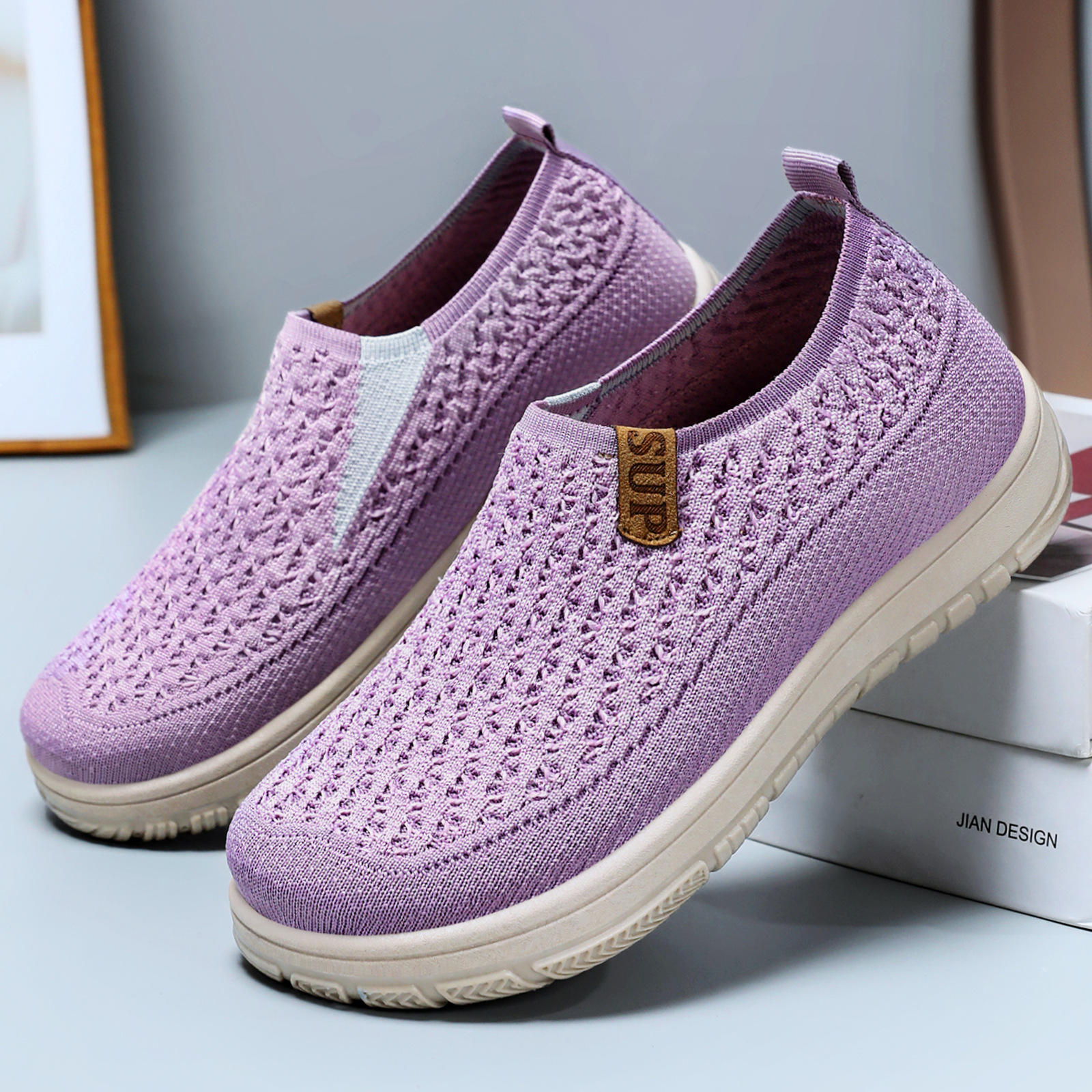 Women's autumn new versatile casual shoes, one-step lazy shoes wholesale women's shoes, soft soles not tiring to the feet, flat shoes Specification drawing