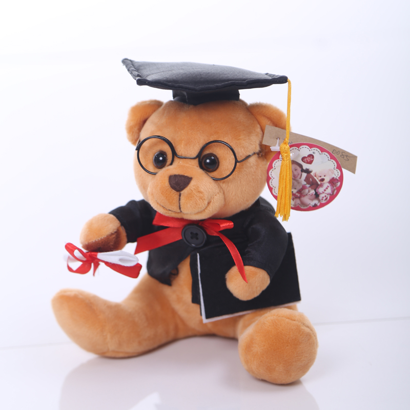 欧美跨境毛绒儿童玩具坐熊博士熊毕业熊公仔可定制LOGO详情6