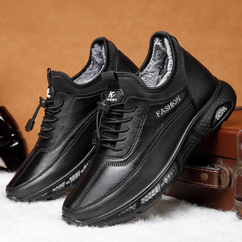 Winter new style cotton boots for foreign trade, wholesale manufacturer of cotton shoes, straight-hair thickened hair and fleece casual warm snow boots for men full figure