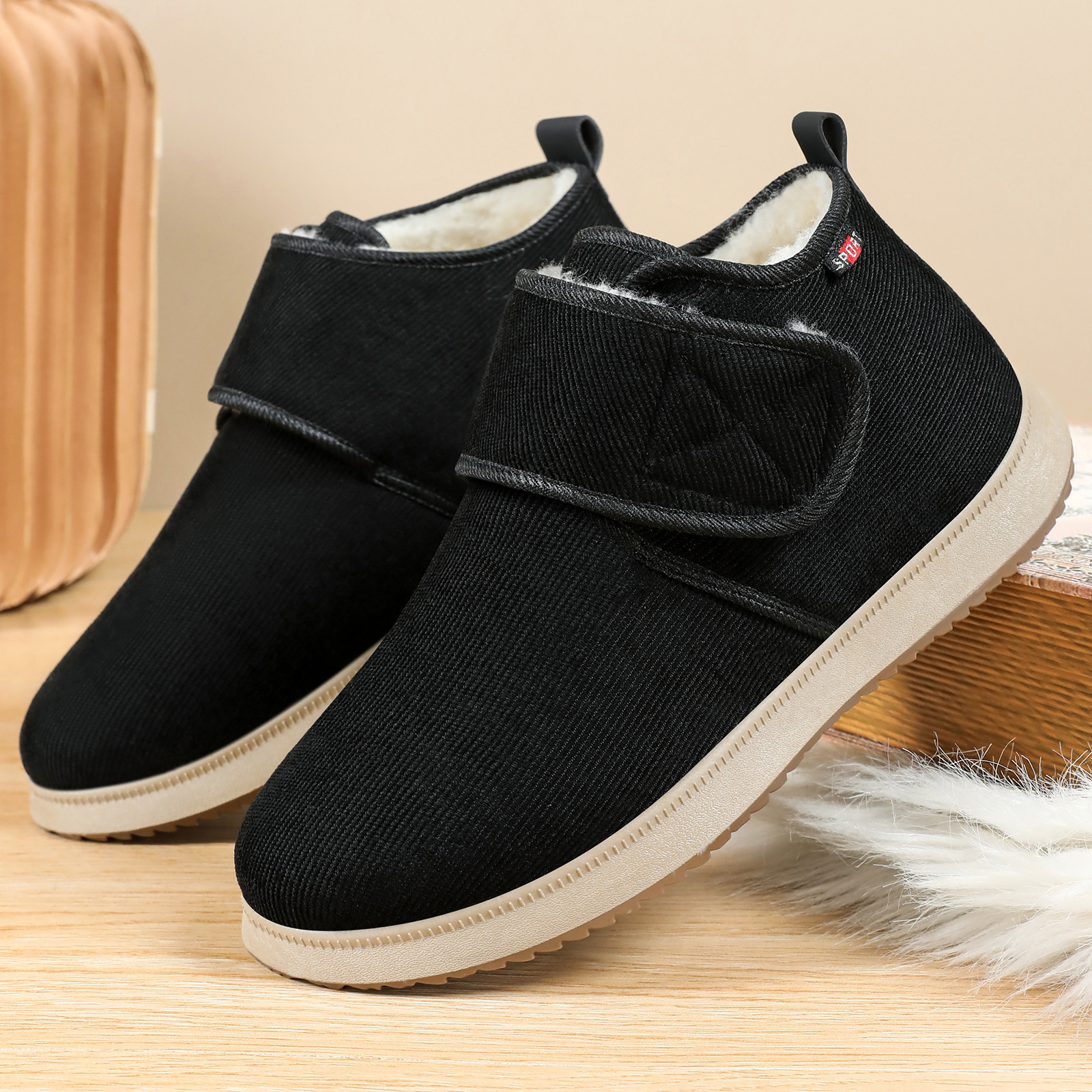 TEMU offers winter new men's cotton boots with added fleece and thickening. It also provides casual dad shoes and snow boots details Picture