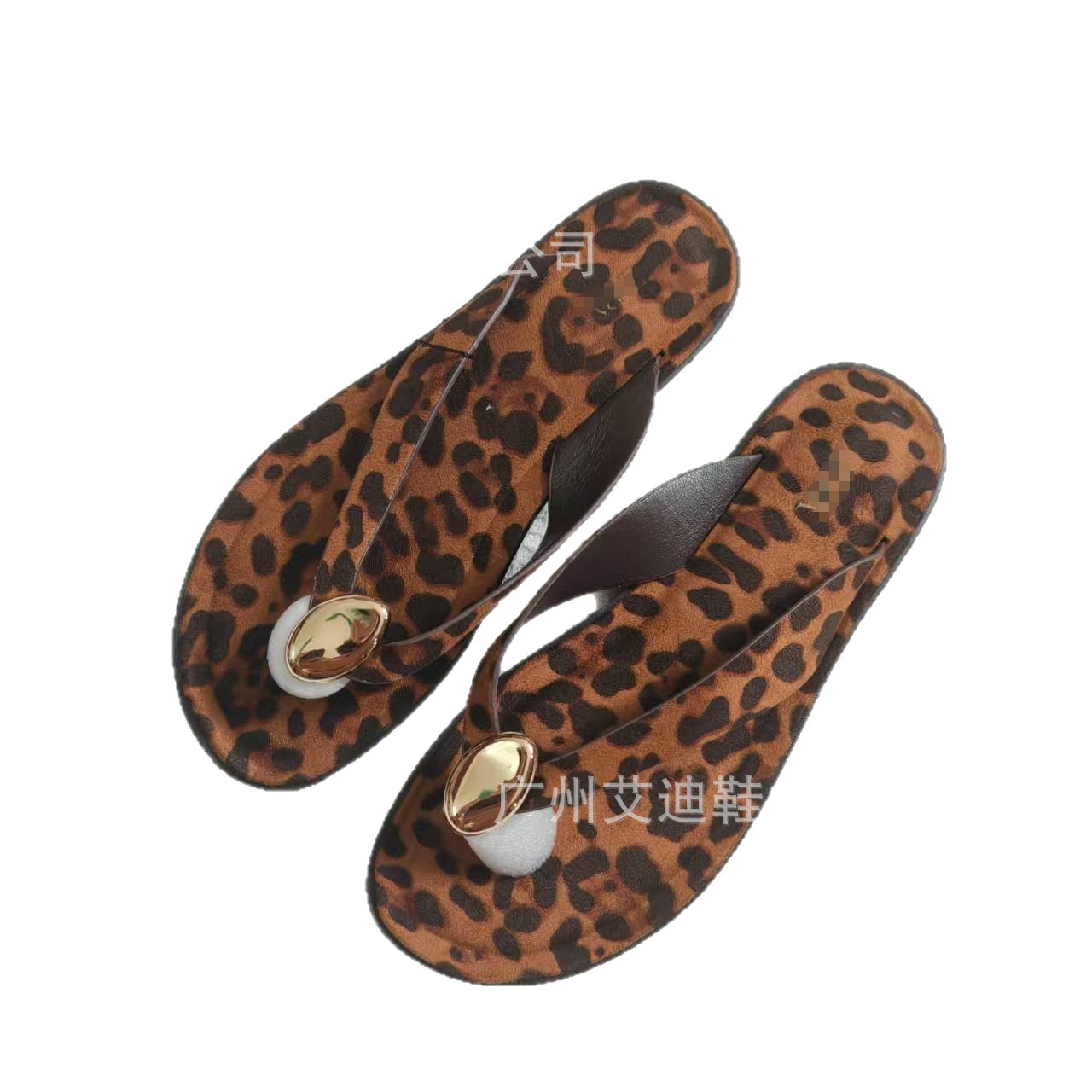 ZA flat sandals, women's flip-flops, French flip-flops, soft-soled flip-flops for women from the foreign trade factory Item Picture