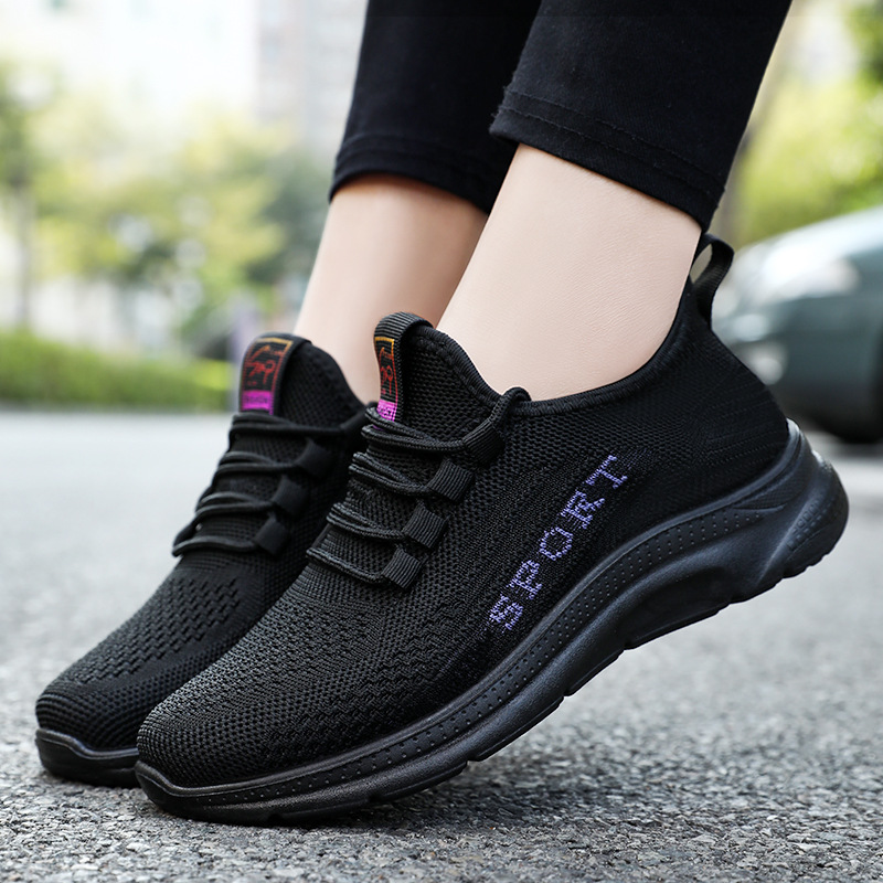Women's Shoes 2025 Autumn Export women's shoes, cross-border single shoes, polyurethane flying fabric, casual, sporty, comfortable, high-top design details Picture