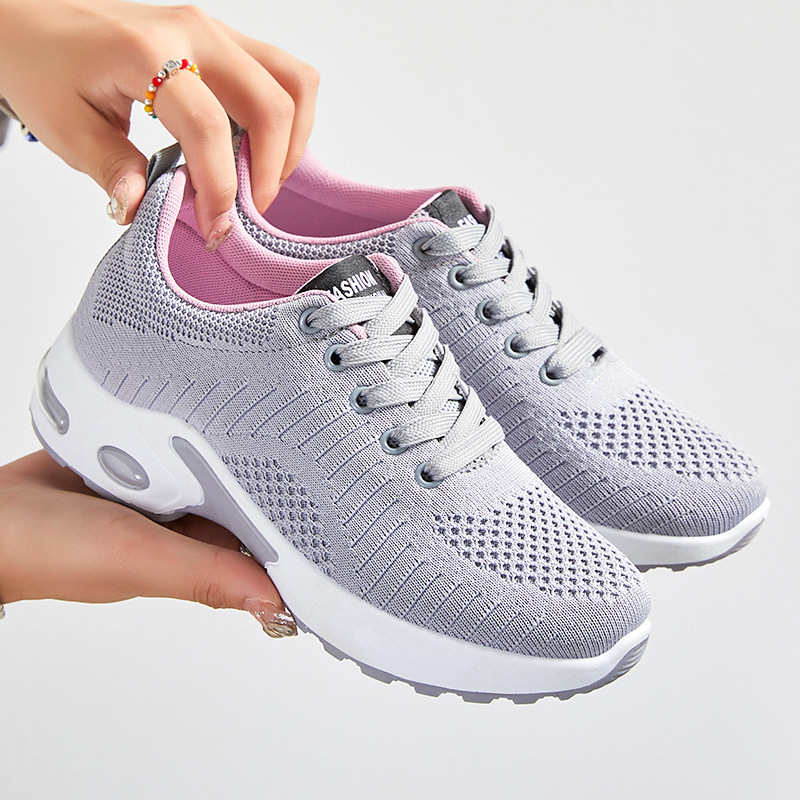 Summer new style of foreign trade women's shoes with front lacing, comfortable air cushion running shoes, factory direct sales of cross-border shoes details Picture