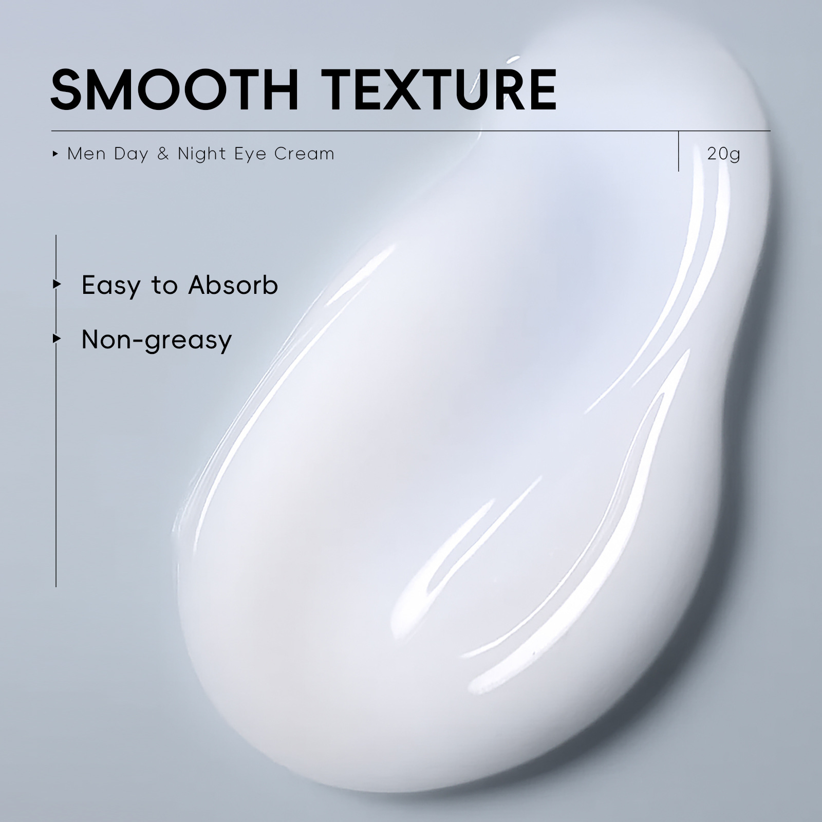 English packaging cross-border QUIYUM Men's Day and Night Eye Cream 20g Hydrating Men's Eye cream in stock from foreign trade manufacturer Specification drawing