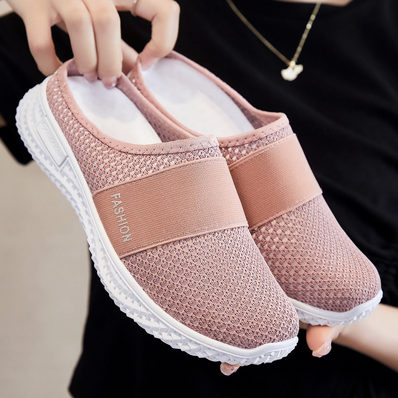 Women's shoes 2025 Summer New style export women's shoes wholesale breathable semi-drag single shoes shoes Cross-border casual shoes for women full figure