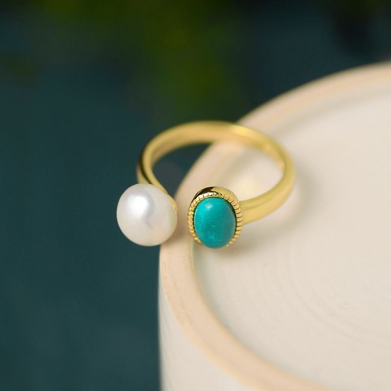 A fresh and adjustable ring with a feminine charm, exquisite new Chinese style, versatile and fashionable ring, anniversary gift, pearl necklace, jewelry necklace detail image 3