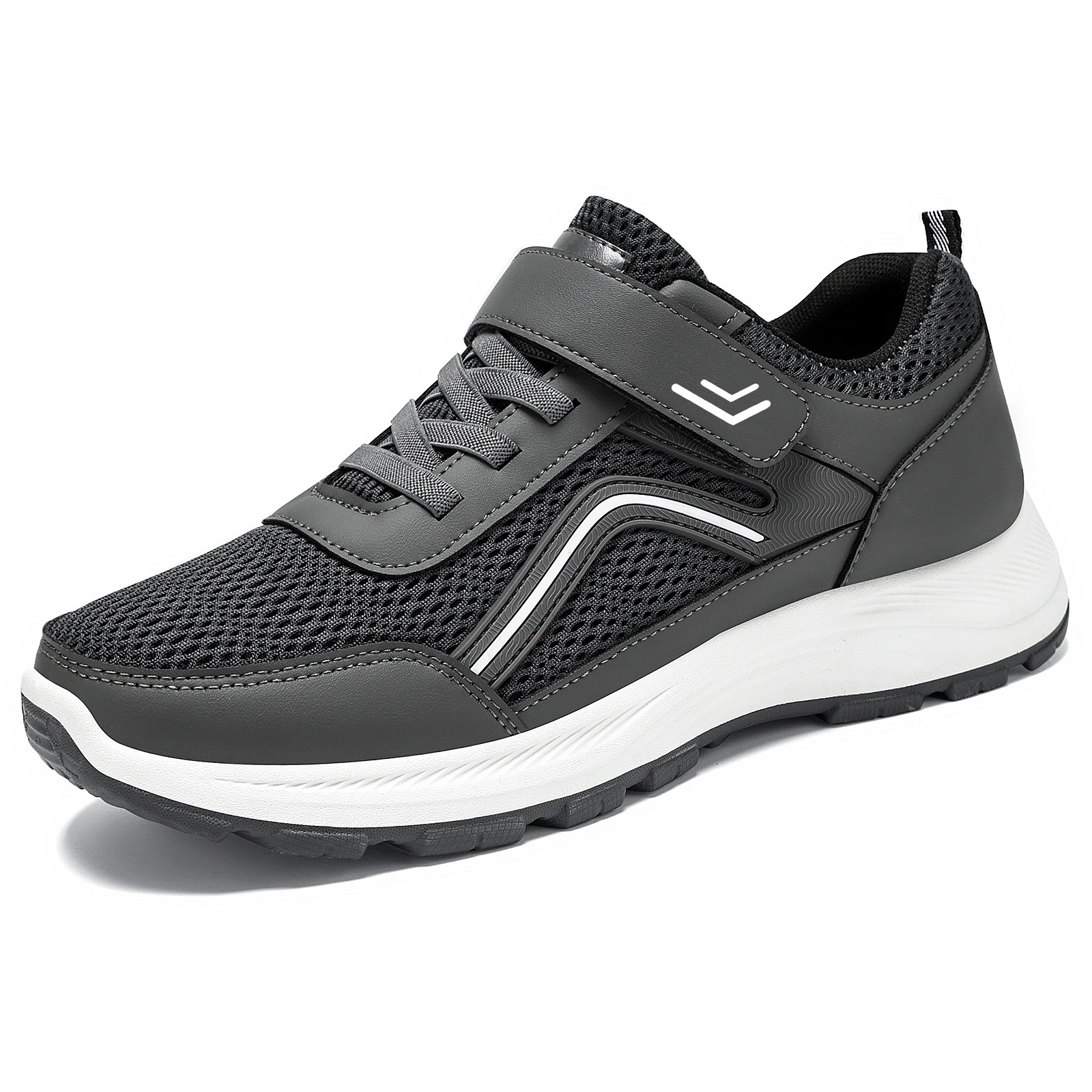 Men's shoes and sports shoes, autumn breathable Velcro square dance walking shoes, soft-soled, not tiring to the feet, casual breathable single shoes Item Picture