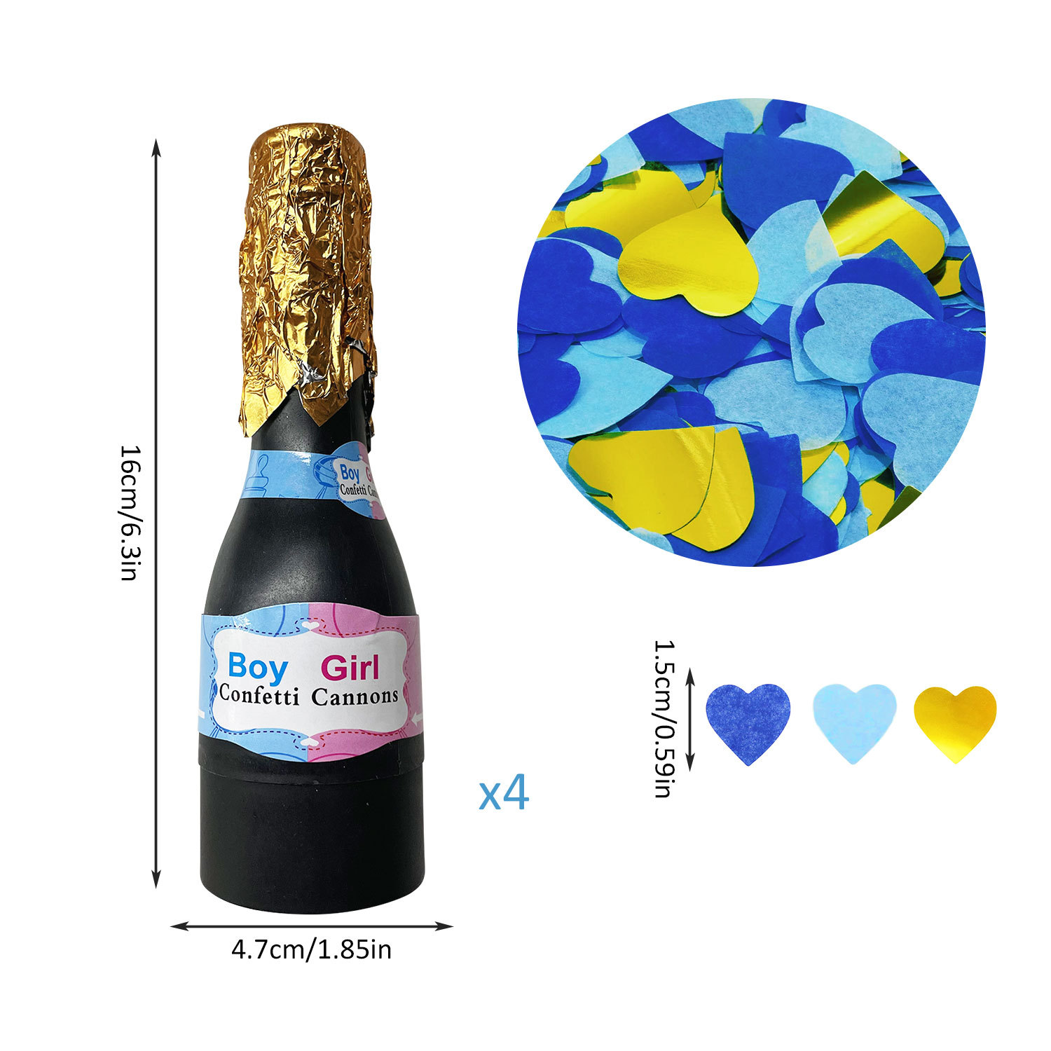 旋转小香槟礼花生日礼花 男女孩派对礼花详情图6