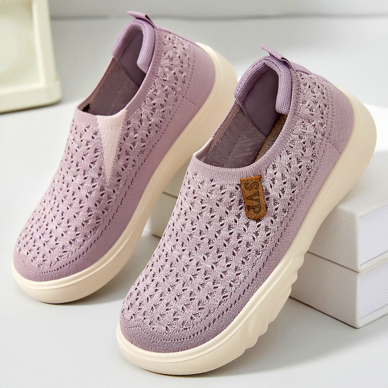 Summer's new Fei-woven breathable and non-smelly casual shoes for women, soft-soled sports shoes, mesh breathable women's shoes details Picture