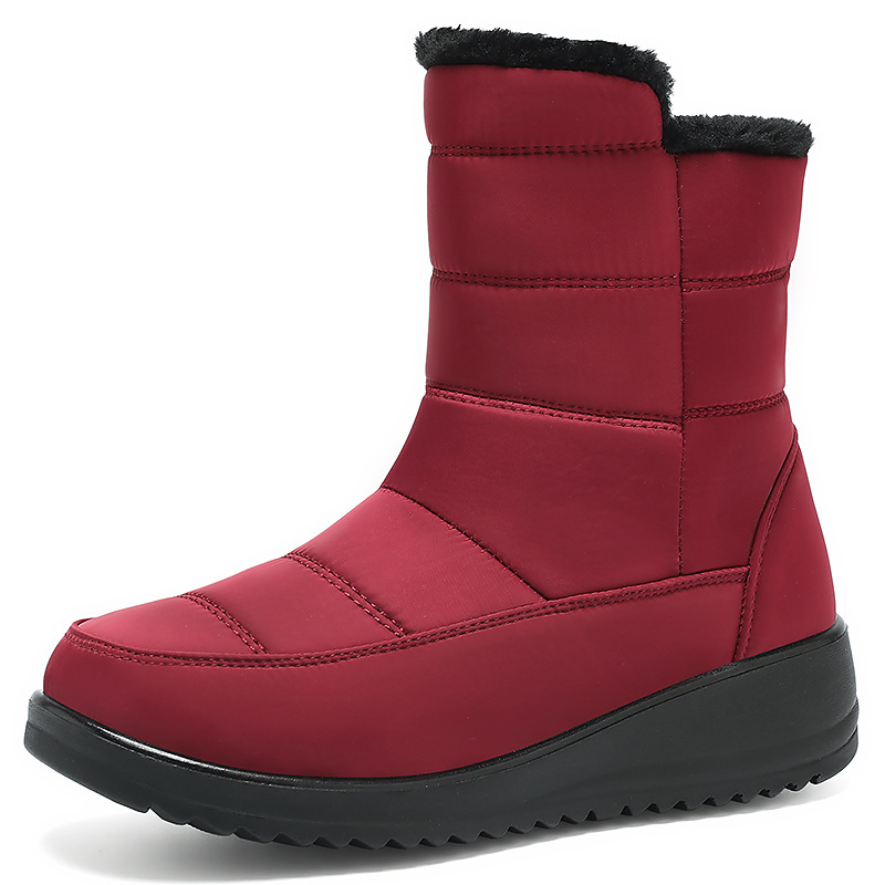 Winter new women's cotton shoes with added fleece and thickened snow boots, cross-border consignment, waterproof and anti-slip one-foot cotton boots Item Picture