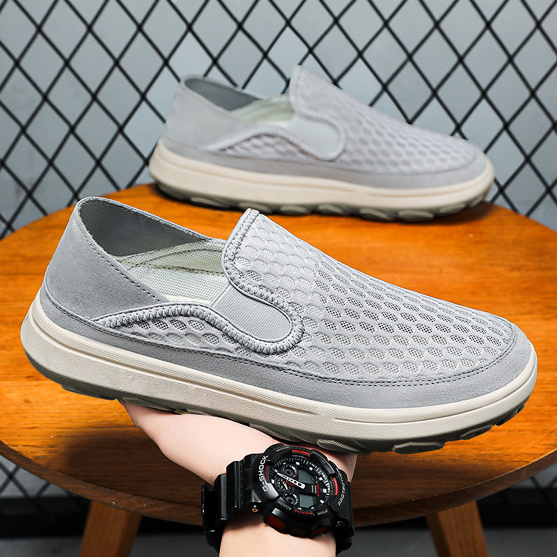 Wholesale and consignment of new men's shoes for autumn, one-step sporty woven breathable single shoes, old Beijing cloth shoes and casual shoes Specification drawing