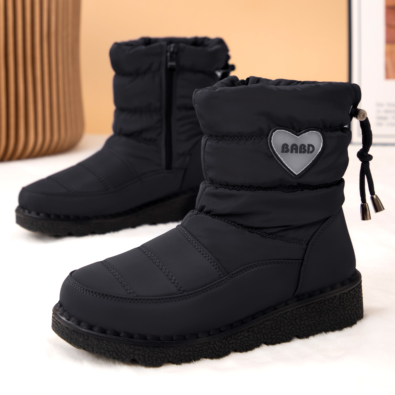 Women's cotton shoes, winter fleece and thickened high-top snow boots, waterproof and anti-slip, cross-border casual and versatile cotton shoes consignment details Picture
