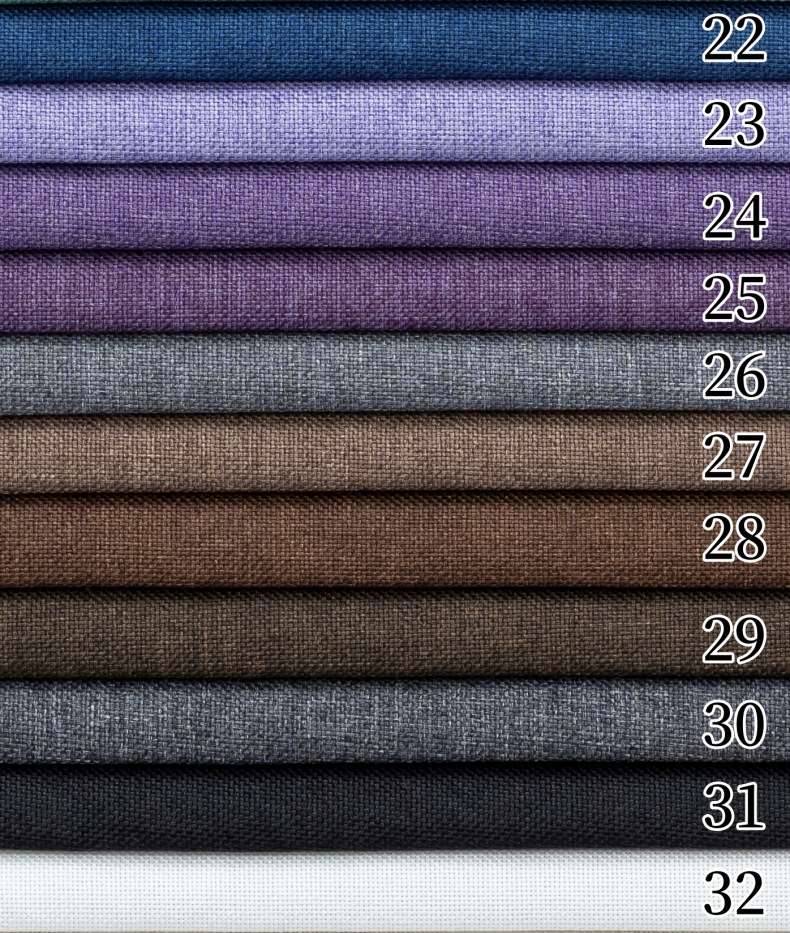 Factory stock of imitation linen sofa fabric, throw pillow and cushion fabric wholesale, soft and hard bags, all-polyester plain weave fabric detail image 7