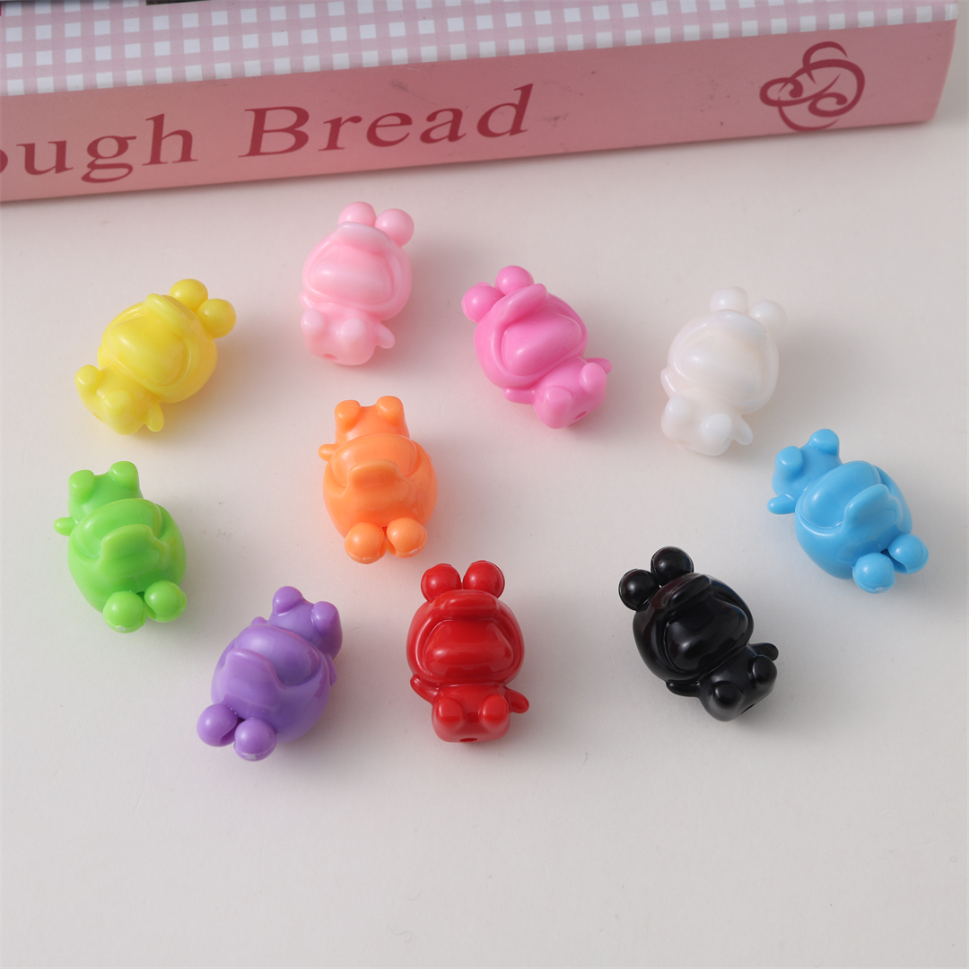 Cute mini acrylic rabbit doll beads, loose beads, DIY handcrafted beaded bracelet, keychain accessory Specification image