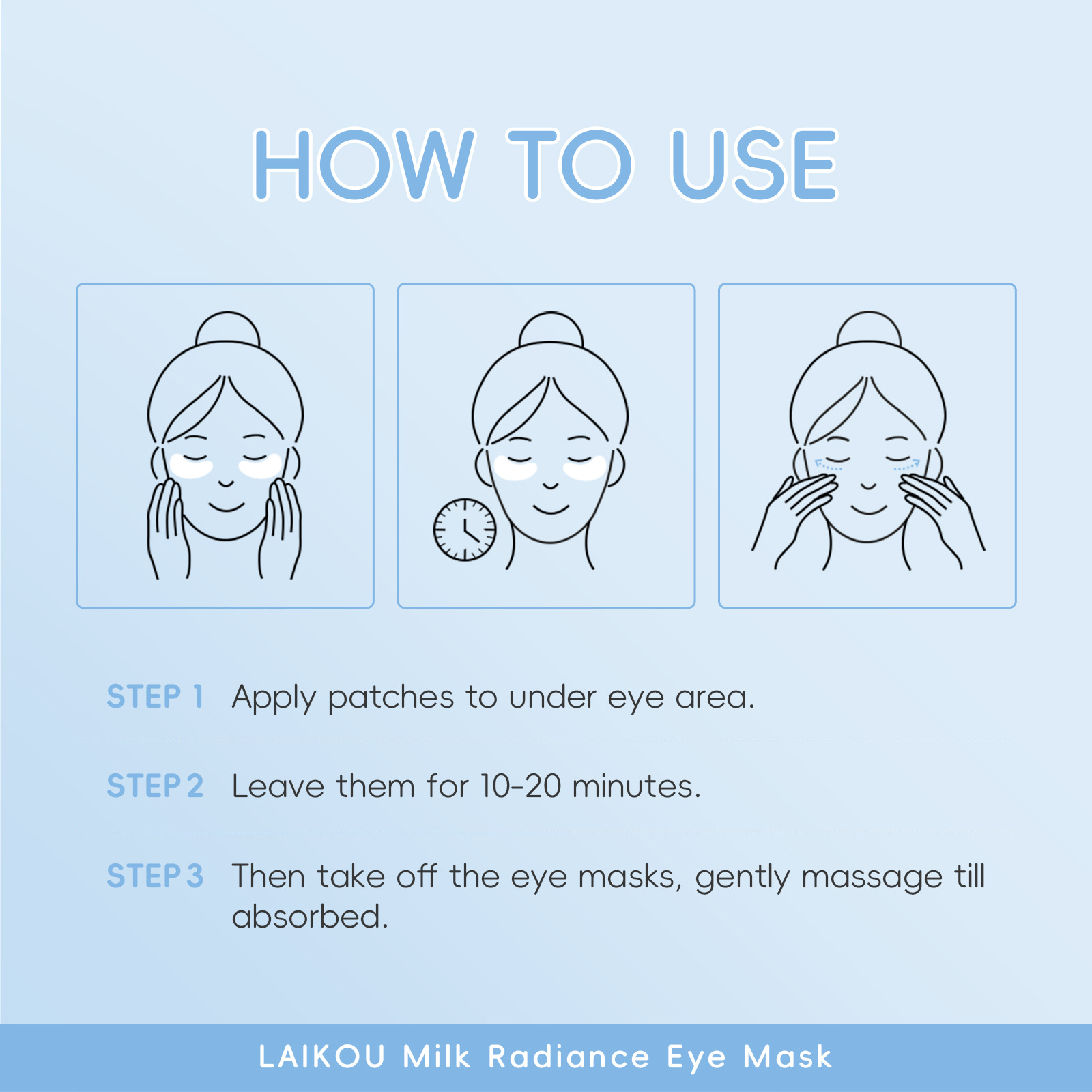 Amazon Cross-border LAIKOU Milk Moisturizing Single eye mask Patch 6g Hydrating and Nourishing Eye Mask in stock from the manufacturer Application Scenario
