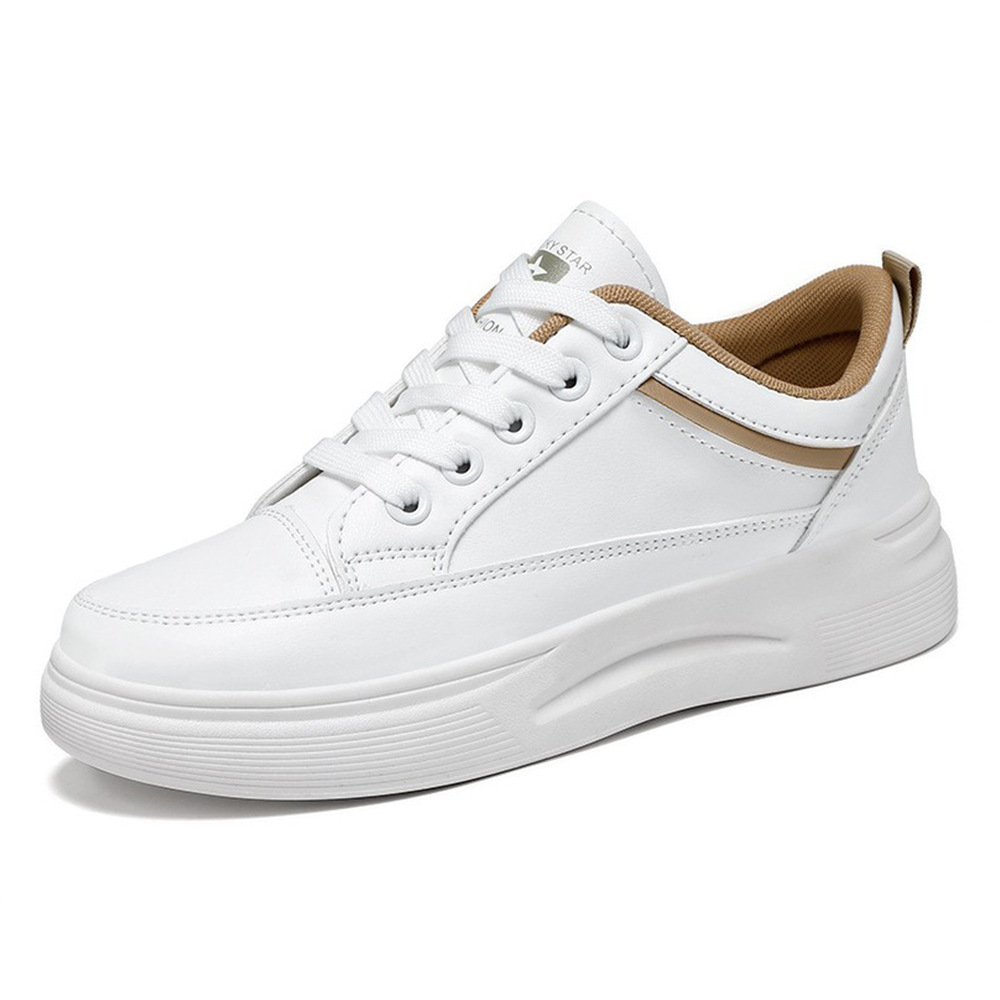 Flat white sneakers for women 2025 Autumn new cross-border versatile and breathable women's shoes, soft-soled ins casual skate shoes Item Picture