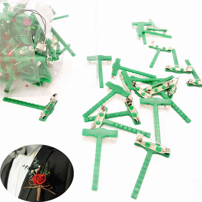T字胸针，做婚庆用品，胸花，开业胸花，鲜花资材，花店资材。