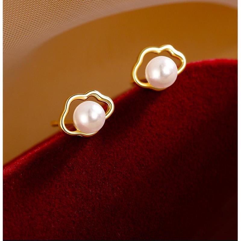 珍珠耳钉耳环小众2026设计复古新款祥云如意耳饰产品图