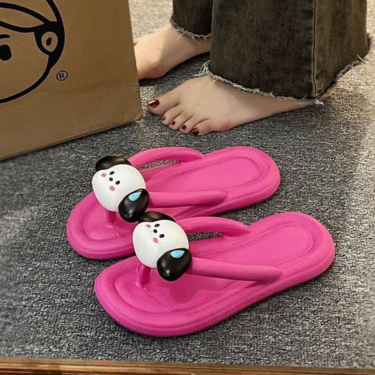 Anti-slip home soft-soled bathroom herd-shaped slippers eva anti-odor, comfortable to step on, women's summer outerwear flip-flops Specification drawing