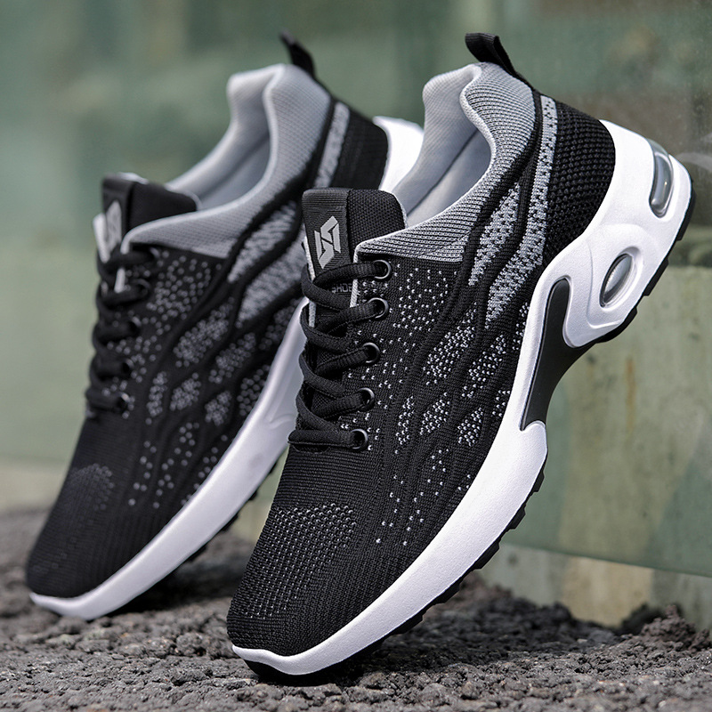 Men's sports shoes 2025, foreign trade shoes, men's breathable lace-up running shoes, Korean version, lightweight and casual men's shoes, breathable and lightweight full figure
