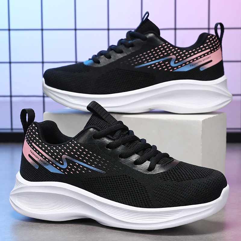 Women's 2025 autumn new running shoes factory direct sales soft-soled, comfortable and breathable, foreign trade net shoes, sports shoes for women full figure