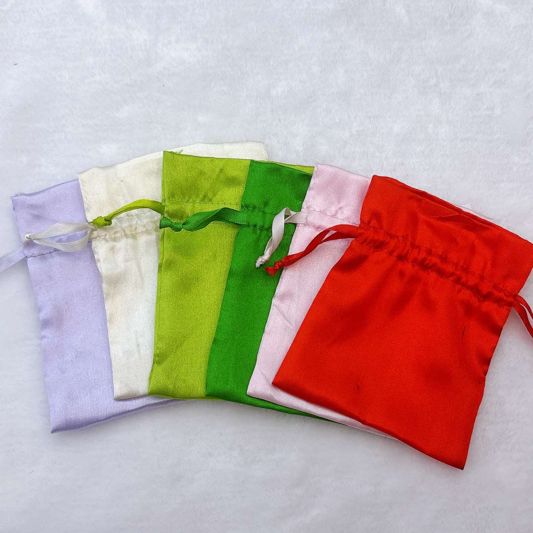 色丁布内衣袋绸缎束口假发袋时尚小饰品色丁布抽绳收纳包装袋批发束口袋布袋