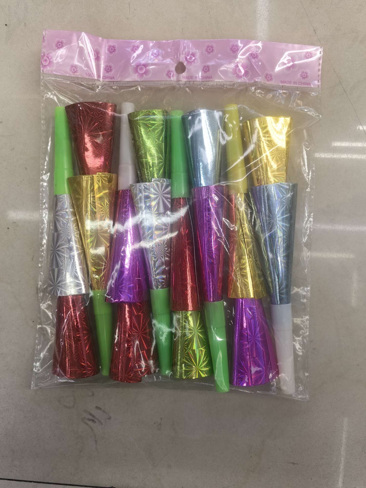 吹龙喇叭卡纸塑料制品多颜色可选可定制混搭儿童派对用品派对喇叭