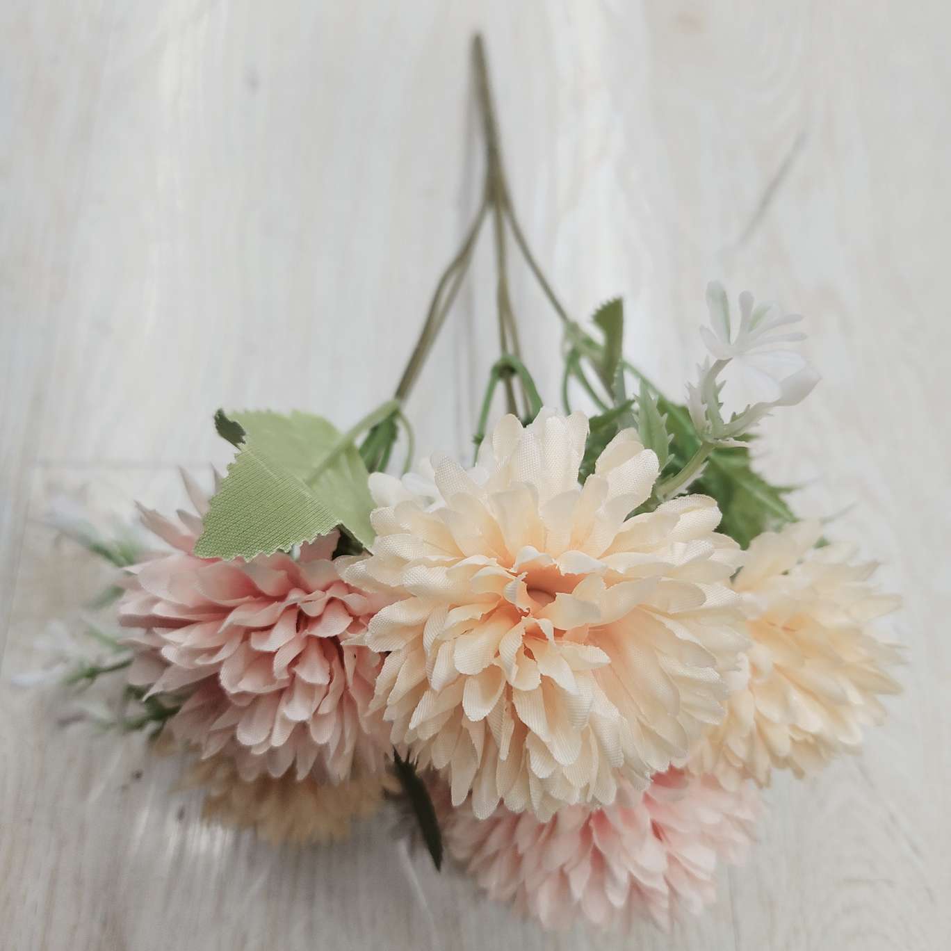 6-head prickly ball simulation handicraft gift, Spring Garden plastic flower silicone artificial flower small bouquet Specification image