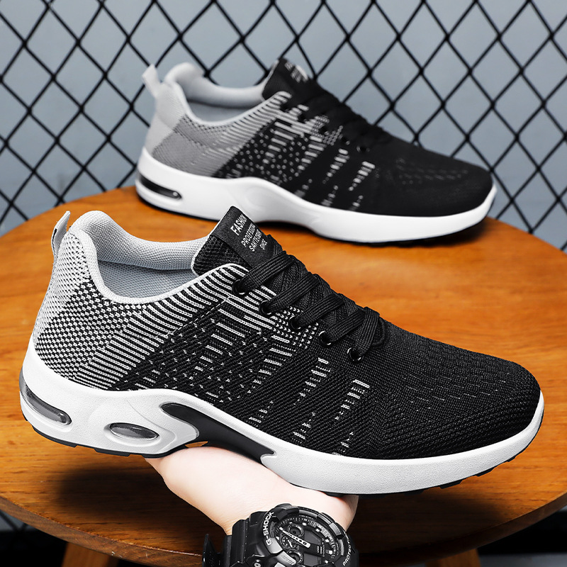 Men's autumn breathable casual single shoes, low-top casual shoes, cross-border wholesale mesh shoes, breathable running sports shoes details Picture