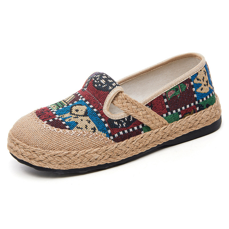 Women's traditional Chinese style spring new polyurethane lightweight and comfortable old Beijing cloth shoes soft soles not tiring to the feet Mom shoes Item Picture